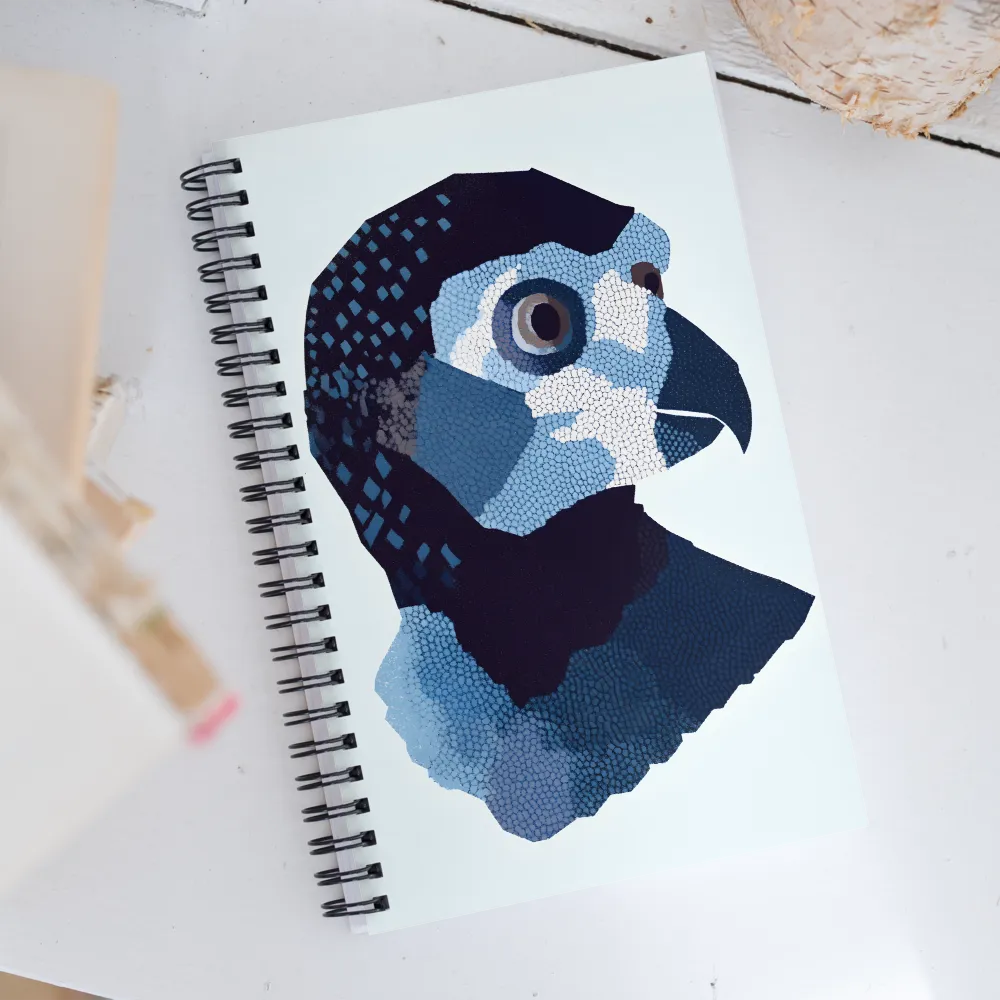 Abstract Avian Portrait in Blue | Spiral Notebook