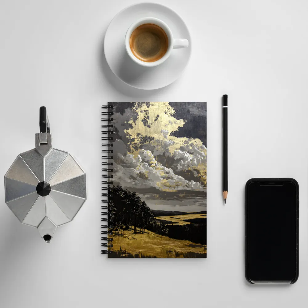 Golden Serenity in a Dramatic Sky | Spiral Notebook