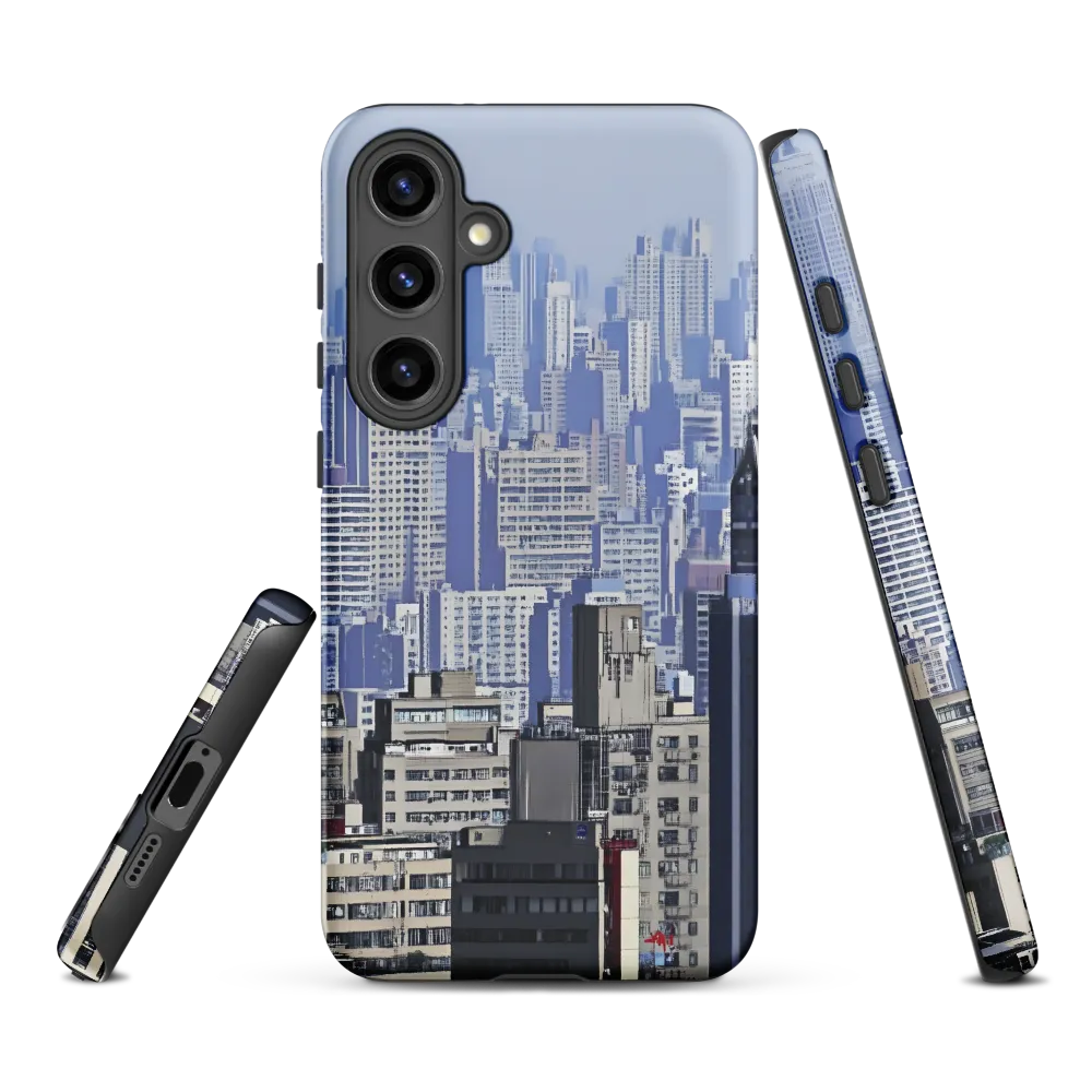 Urban Symphony: A Cityscape in Blues and Grays | Phone Case |  S24 Plus | Tough Case | Matte