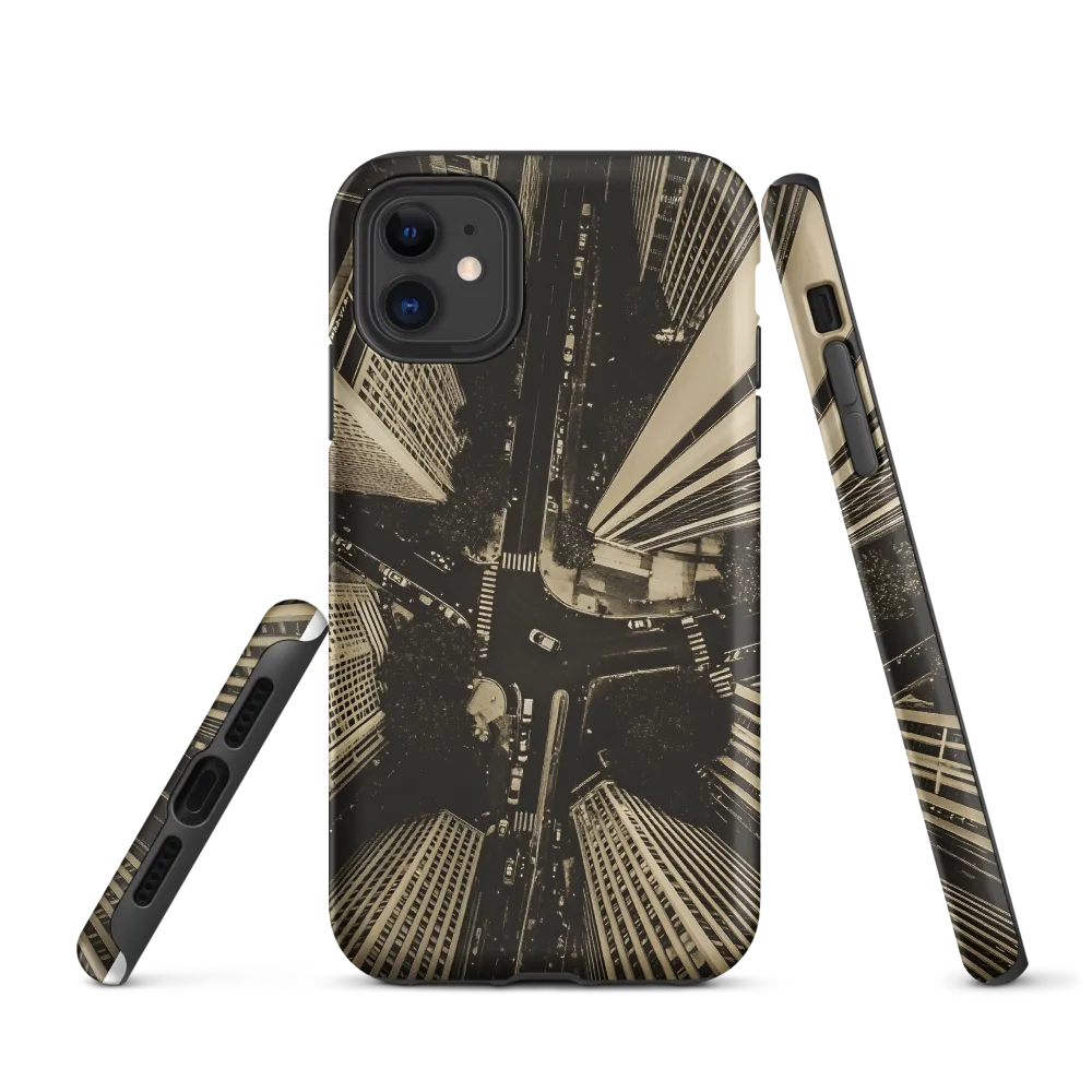 Urban Symphony: Aerial Perspective of City Life | Phone Case |  11 | Tough Case | Matte