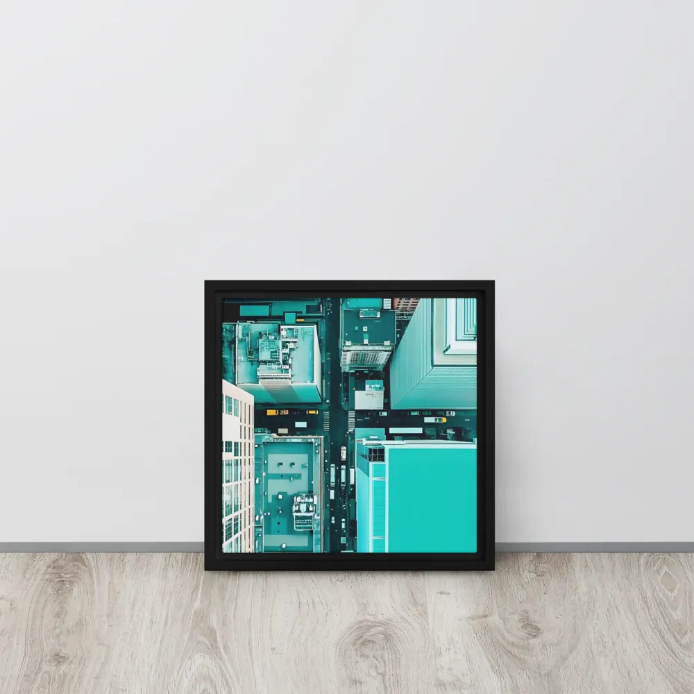 Urban Geometry: Aerial Perspective | Canvas with Black Frame | 12″×12″