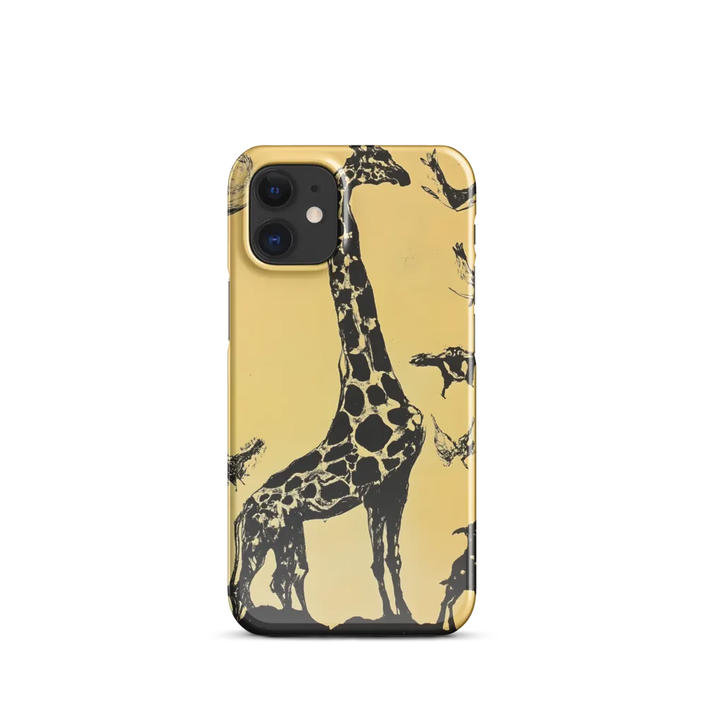 Whimsical Harmony of Giraffe and Birds