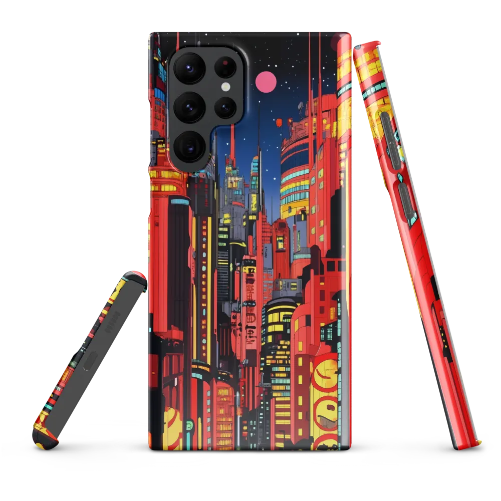 Neon Dreams: A Cyberpunk Cityscape | Phone Case |  S22 Ultra | Snap Case | Glossy