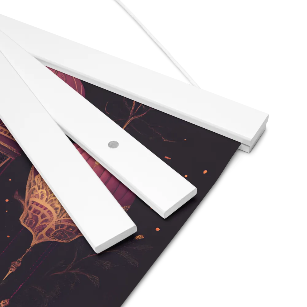 Ornate Harmony: A Digital Floral Architecture | Poster With White Wood Hanger | 12″×12″
