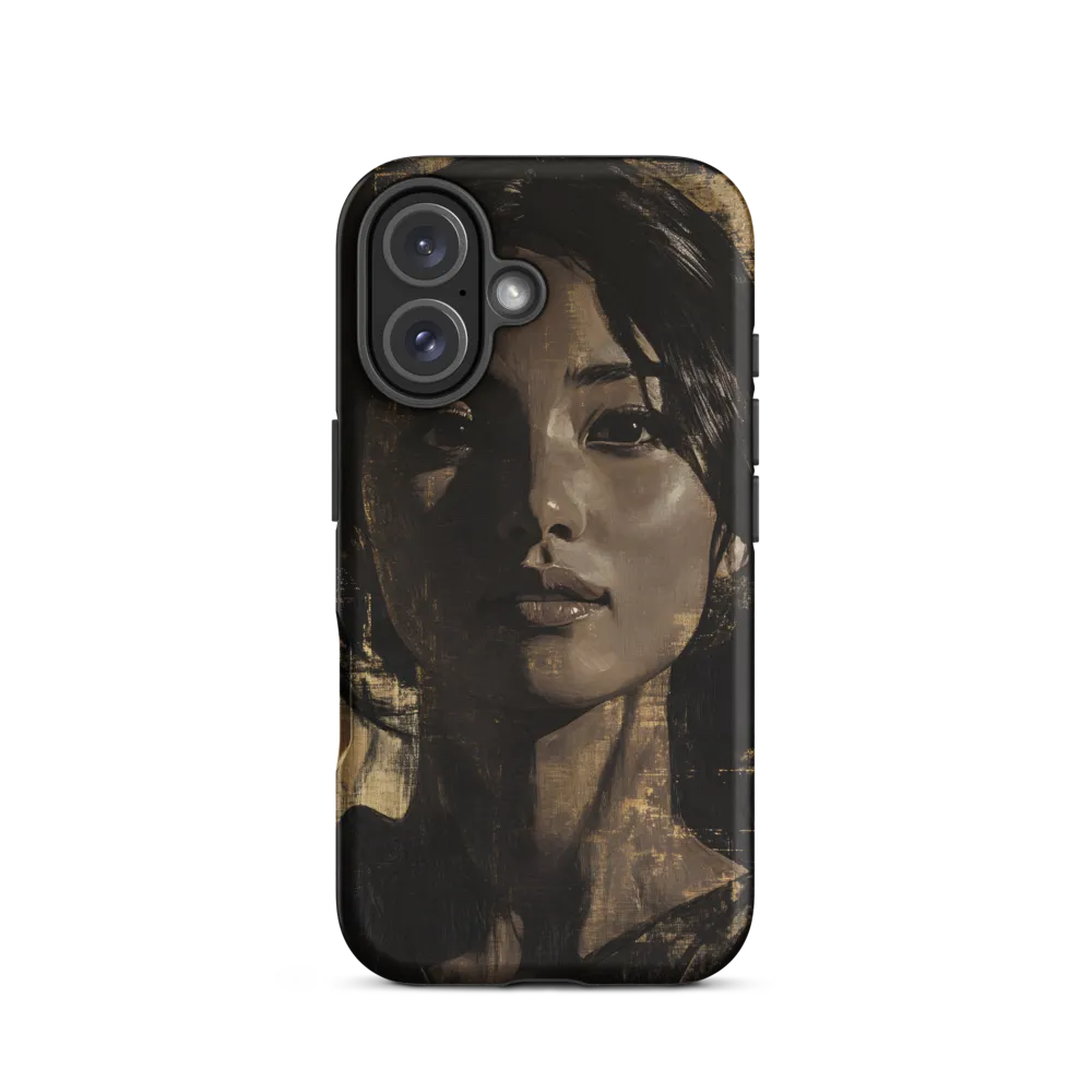 Golden Gaze: A Contemporary Portrait | Phone Case |  16 | Tough Case | Matte