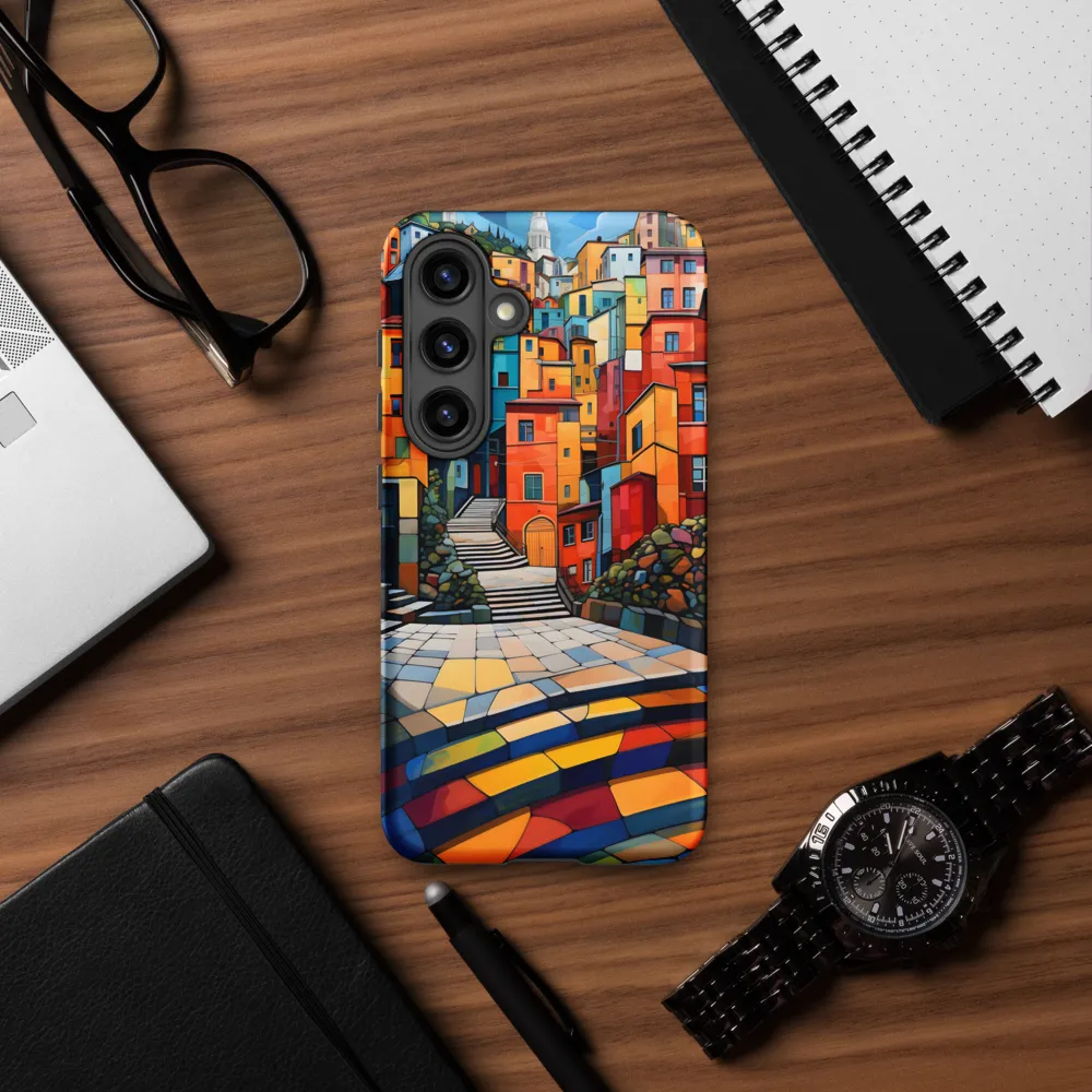 Vibrant Village: A Cubist Journey