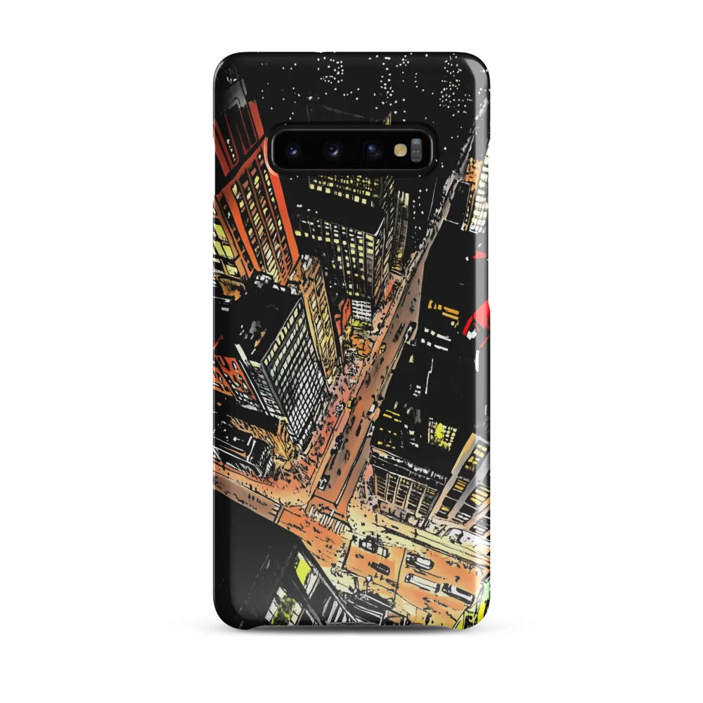 Urban Nightscape: A Bird's-eye View | Phone Case |  S10 Plus | Snap Case | Glossy