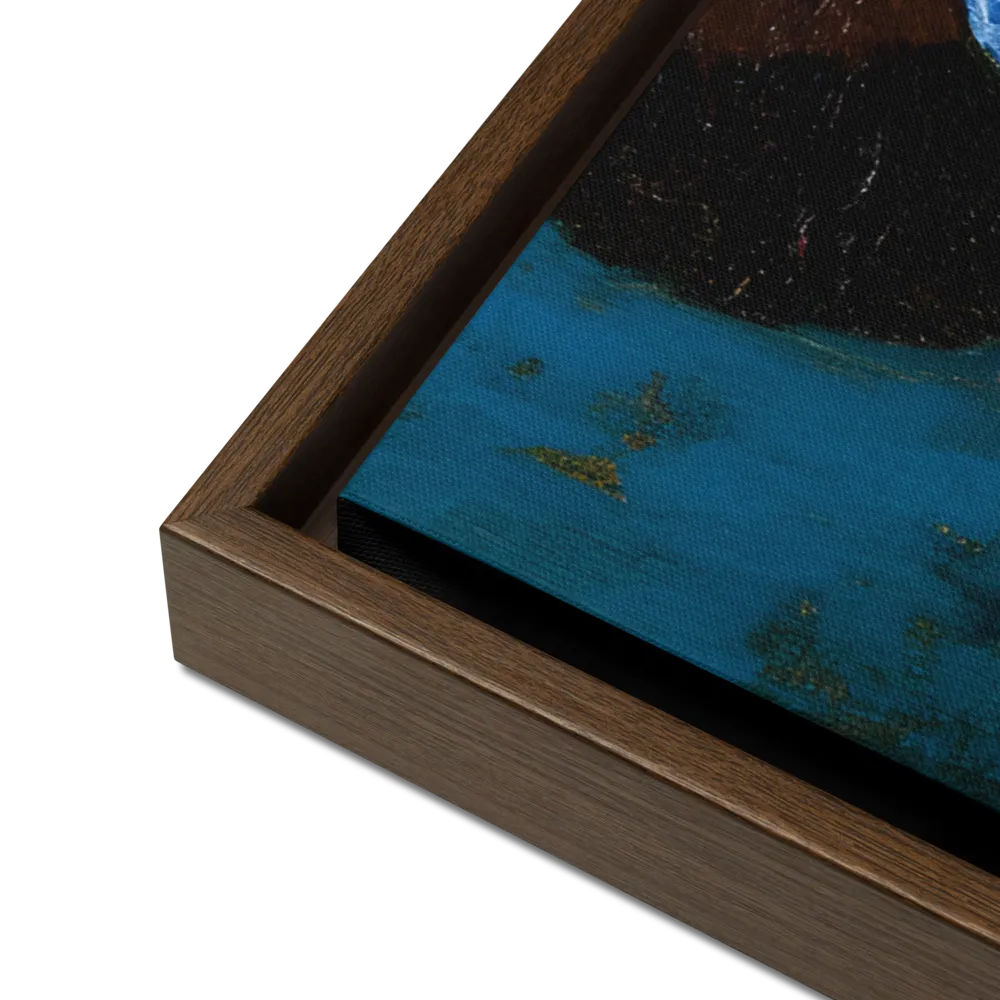 Majestic Absurdity: The Hat-Wearing Bird | Canvas with Brown Frame | 24″×36″