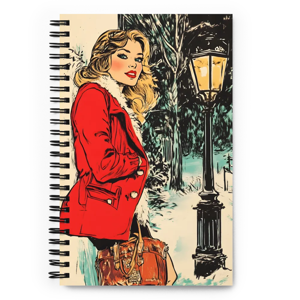 Winter Glamour in Red | Spiral Notebook