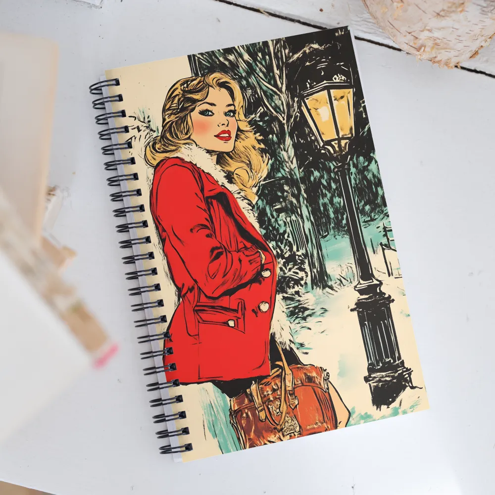 Winter Glamour in Red | Spiral Notebook