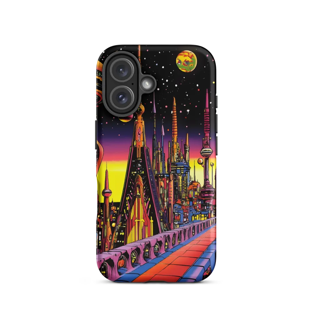 Futuristic Cosmos: A Journey Through Neon Cities | Phone Case