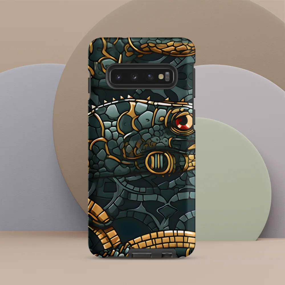 Reptilian Elegance: A Digital Art Nouveau Tapestry