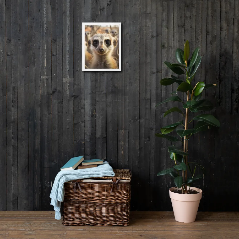 Curious Meerkats in Community | Canvas with White Frame | 11″×14″