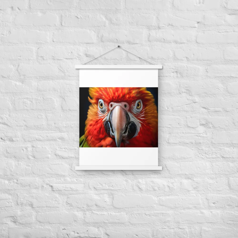 The Fiery Gaze of the Parrot | Poster With White Wood Hanger | 18″×24″