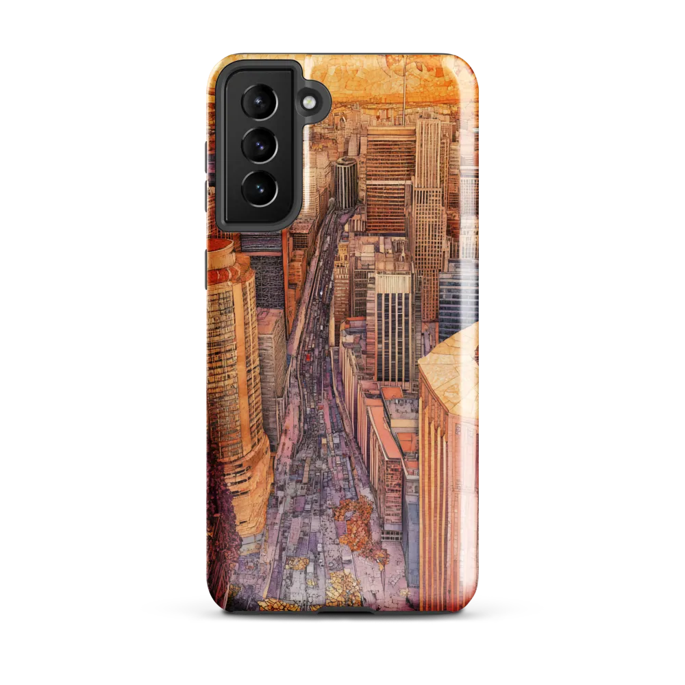 Mosaic Cityscape at Dusk