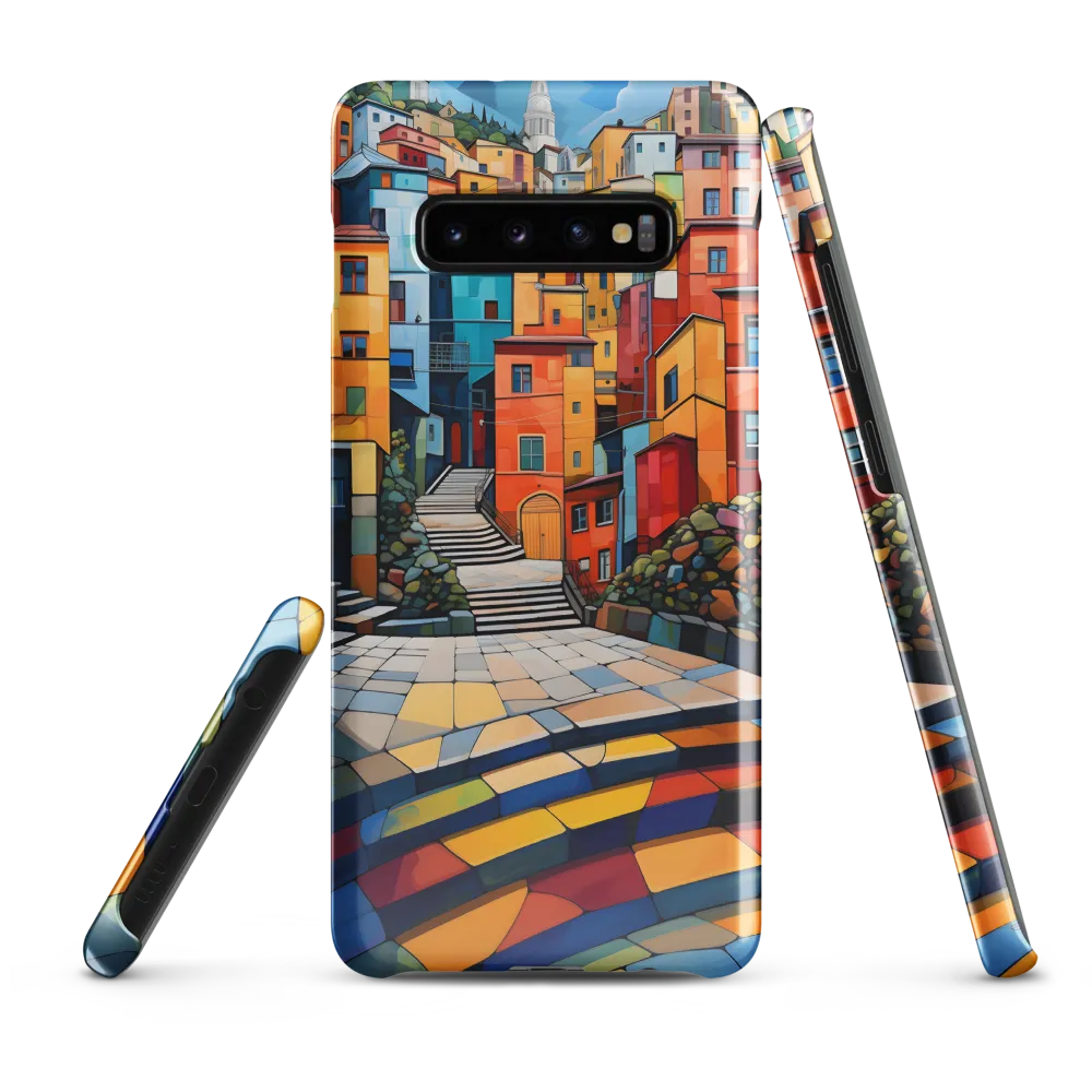 Vibrant Village: A Cubist Journey | Phone Case |  S10 Plus | Snap Case | Glossy