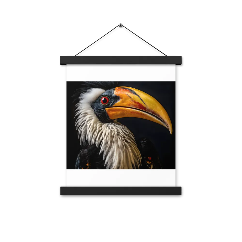 Majestic Hornbill Portrait | Poster With Black Wood Hanger | 11″×14″