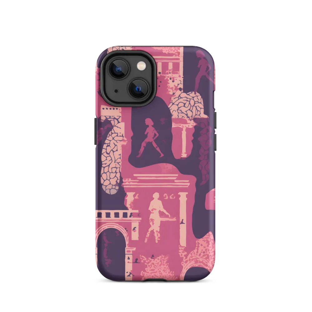 Whimsical Interplay of Figures and Architecture | Phone Case |  14 | Tough Case | Matte