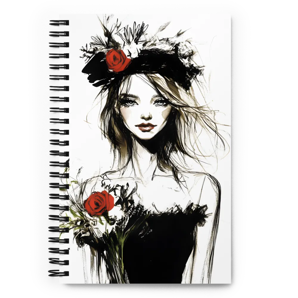 Elegance in Black and Red | Spiral Notebook