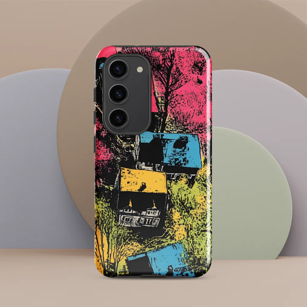 Whimsical Rooftops: A Colorful Landscape | Phone Case |  S23 | Tough Case | Glossy