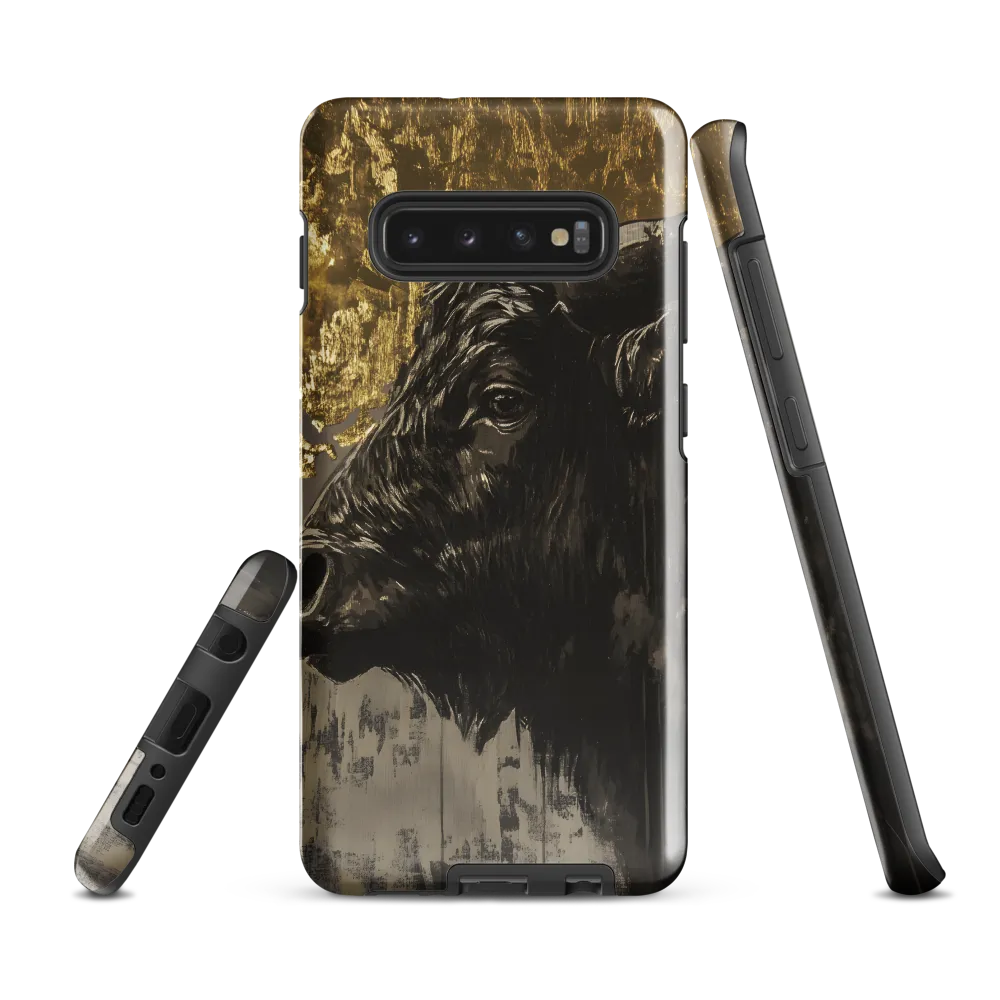 Majestic Bull Against the Golden Horizon | Phone Case |  S10 Plus | Tough Case | Glossy