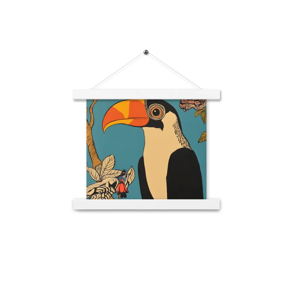 Tropical Majesty: The Toucan at Rest | Poster With White Wood Hanger | 10″×10″