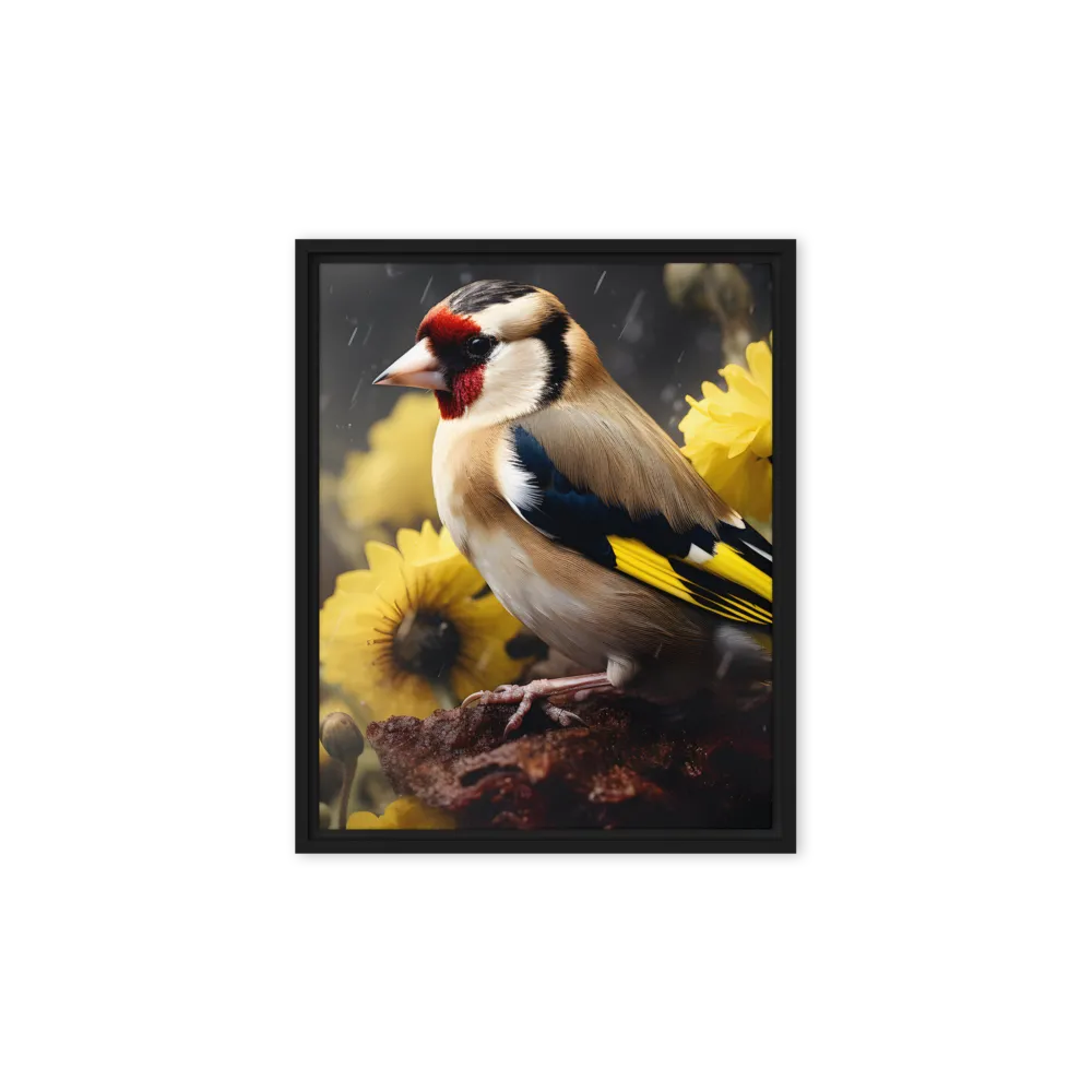 Harmony in Nature: A Goldfinch Amidst Blooms