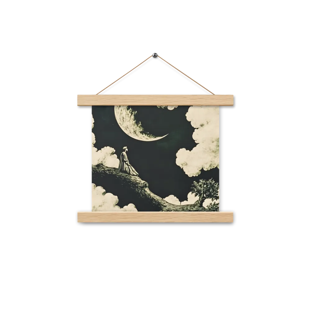 Whispers of the Moon | Poster With Oak Wood Hanger | 10″×10″