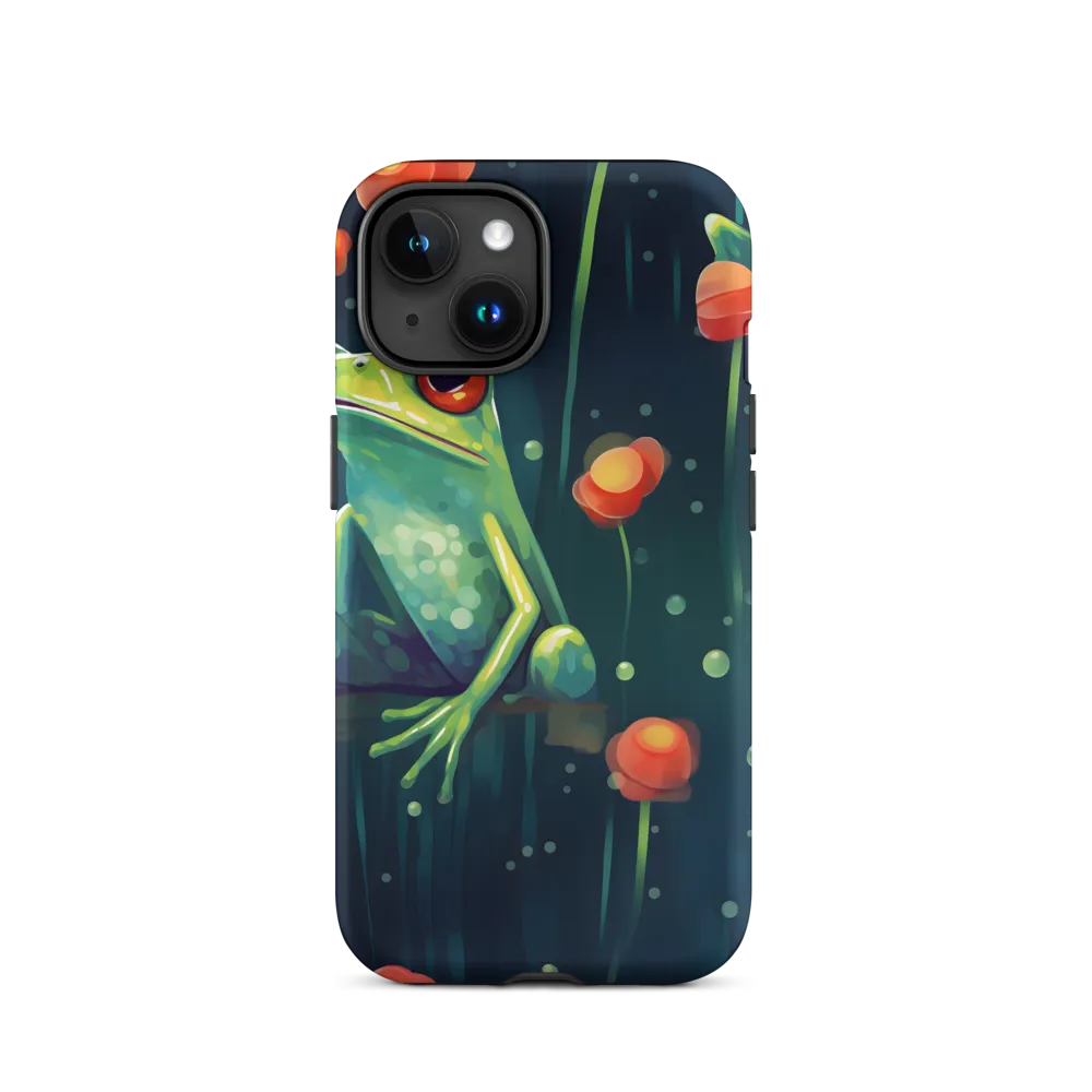 Playful Frogs in a Lush Pond | Phone Case |  15 | Tough Case | Matte