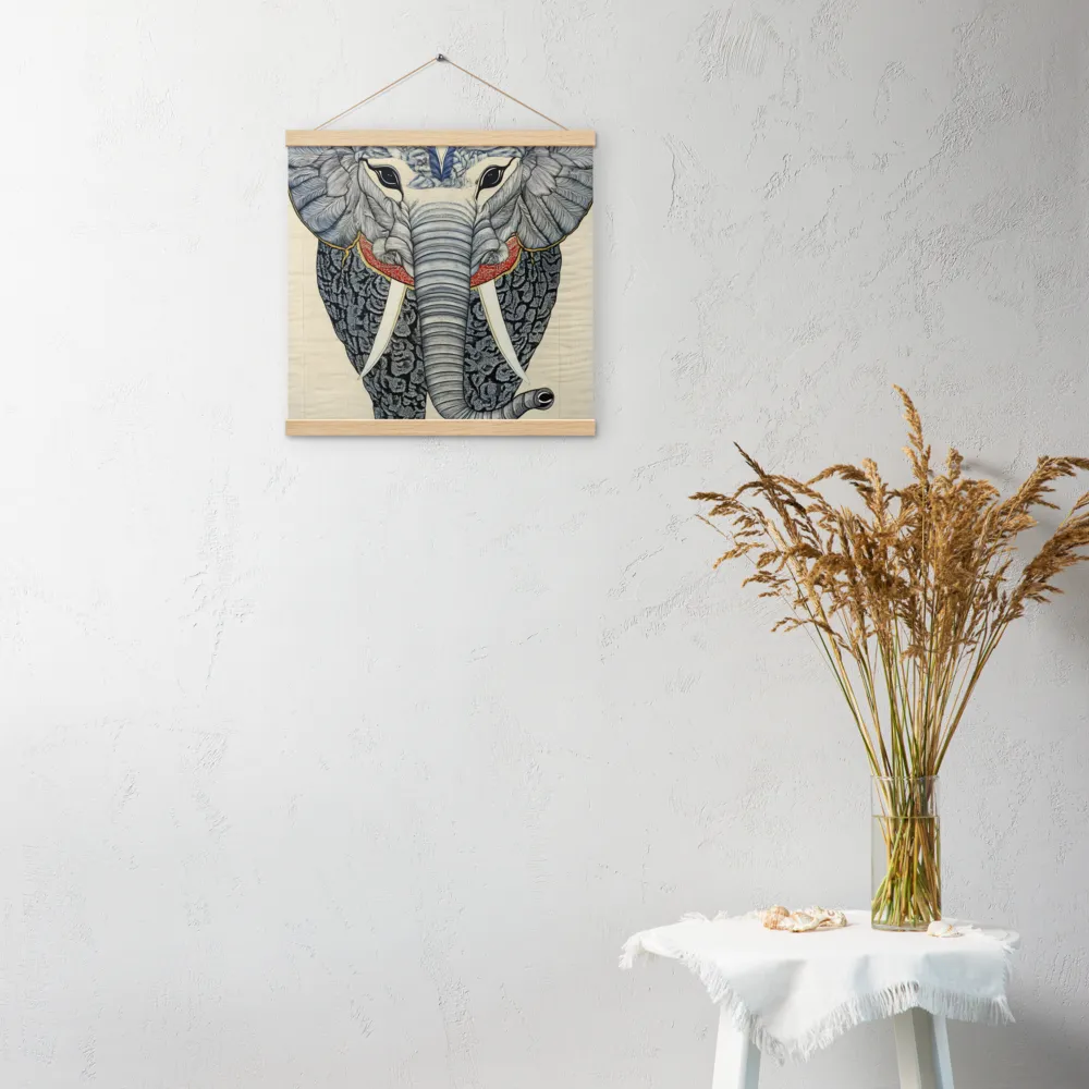 Majesty of the Elephant | Poster With Oak Wood Hanger | 16″×16″