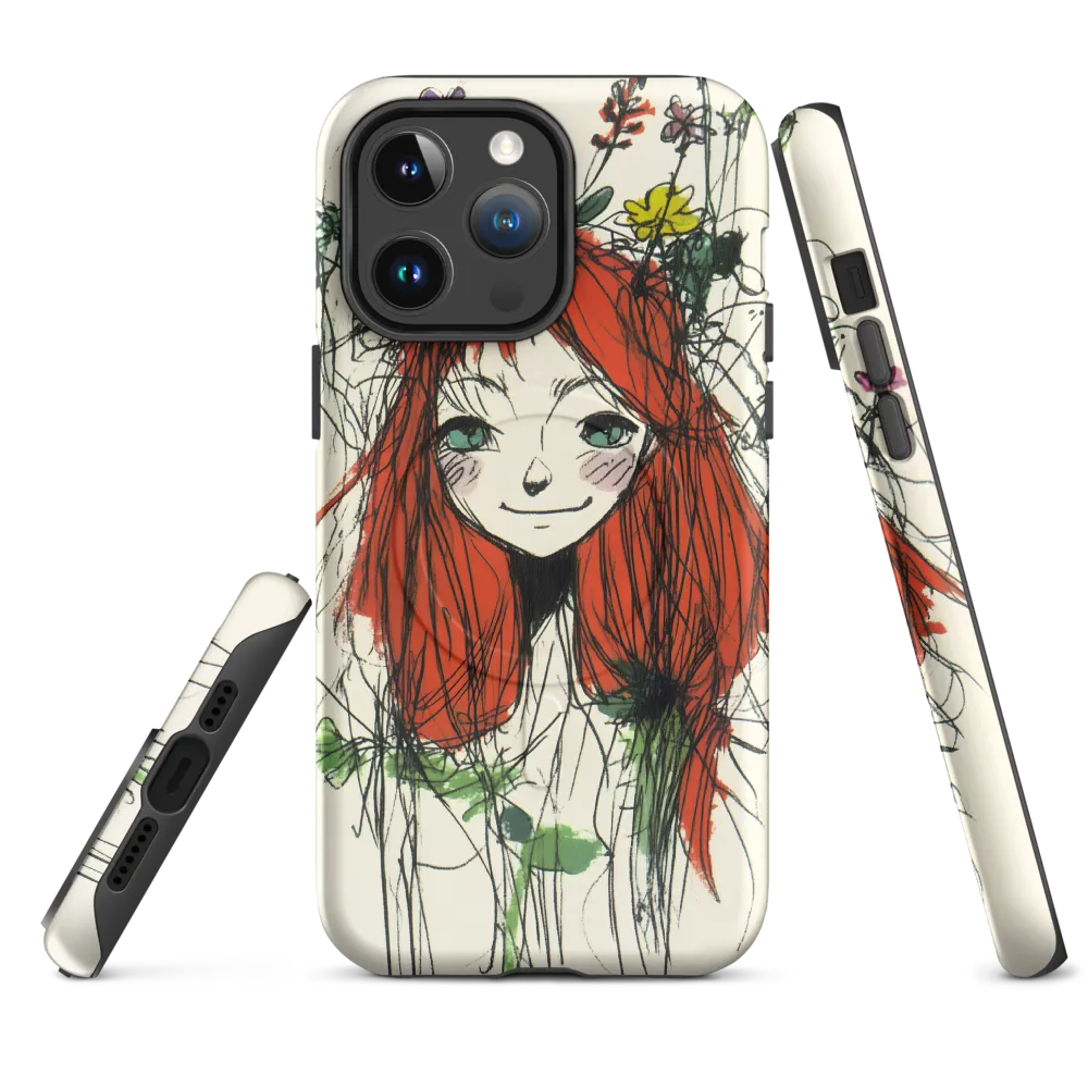 Whimsical Floral Portrait | Phone Case |  14 Pro Max | MagSafe® Tough Case | Matte