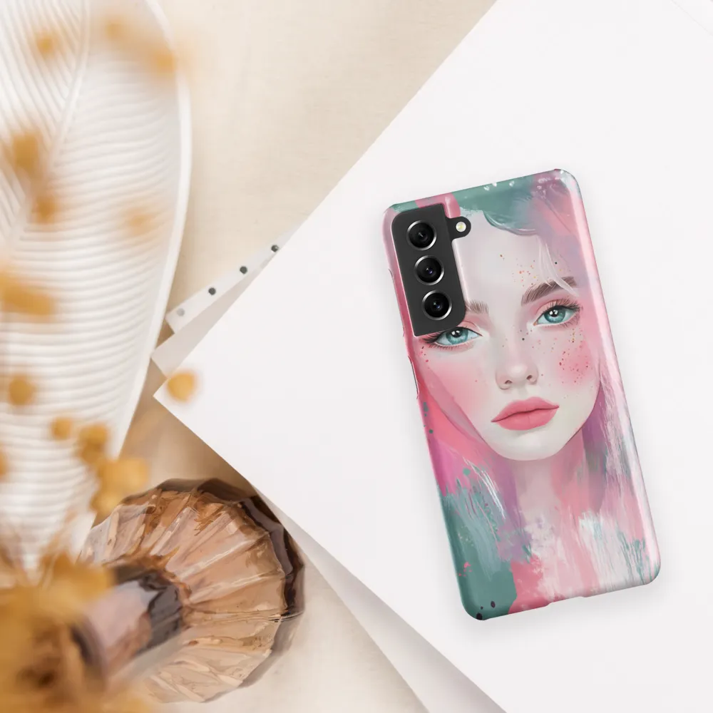 Dreamy Serenity: A Contemporary Portrait | Phone Case |  S21 | Snap Case | Matte