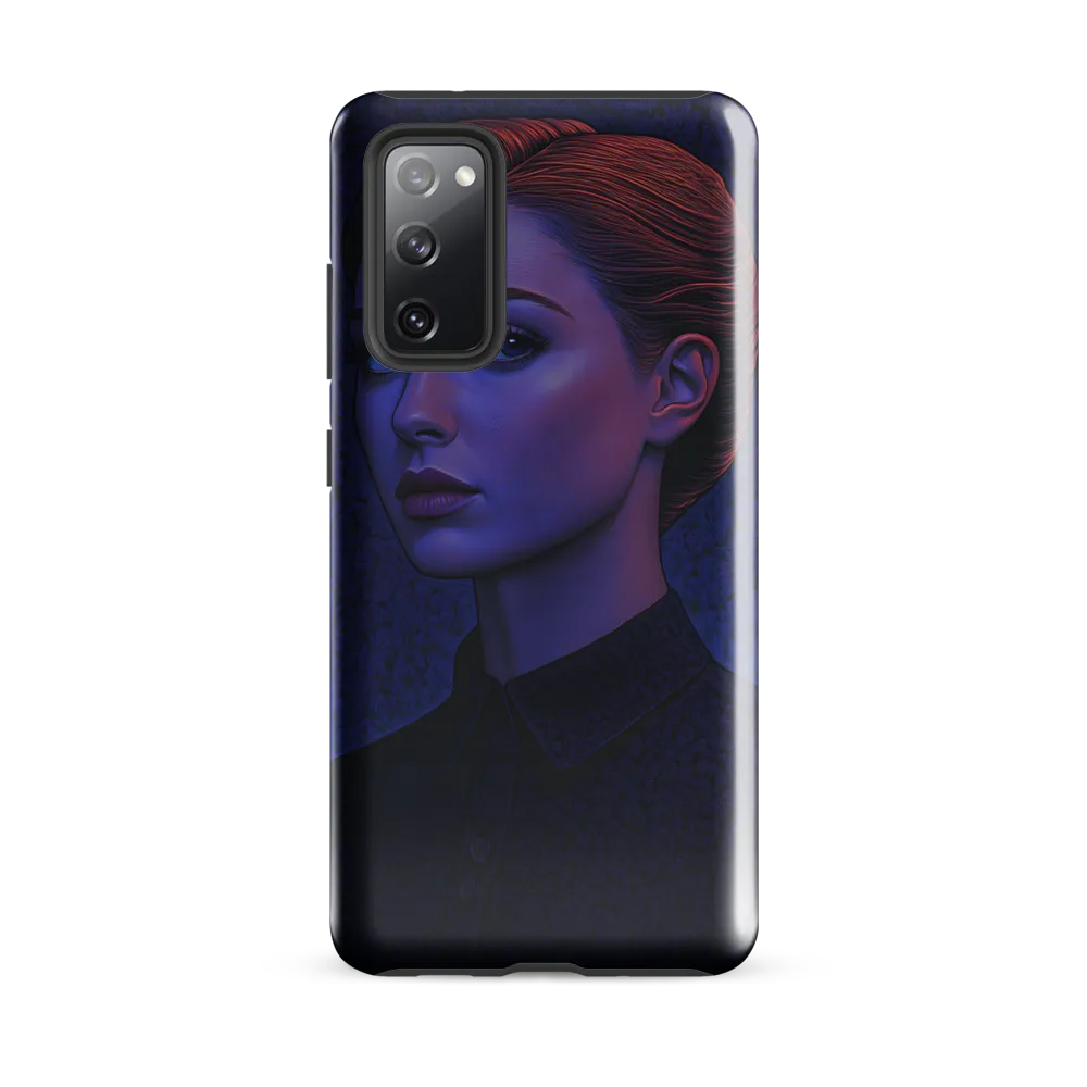 Ethereal Portrait in Blue and Red