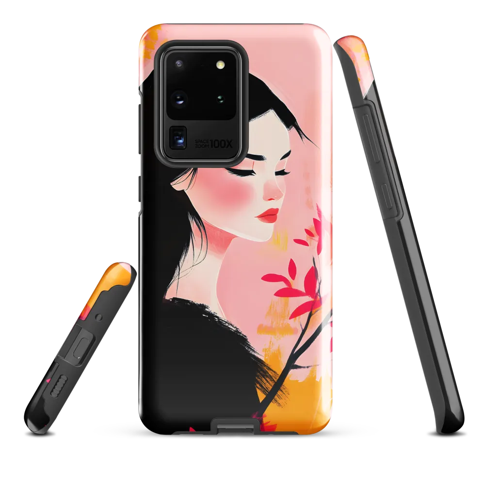 Pink Profile with Blossom Branch