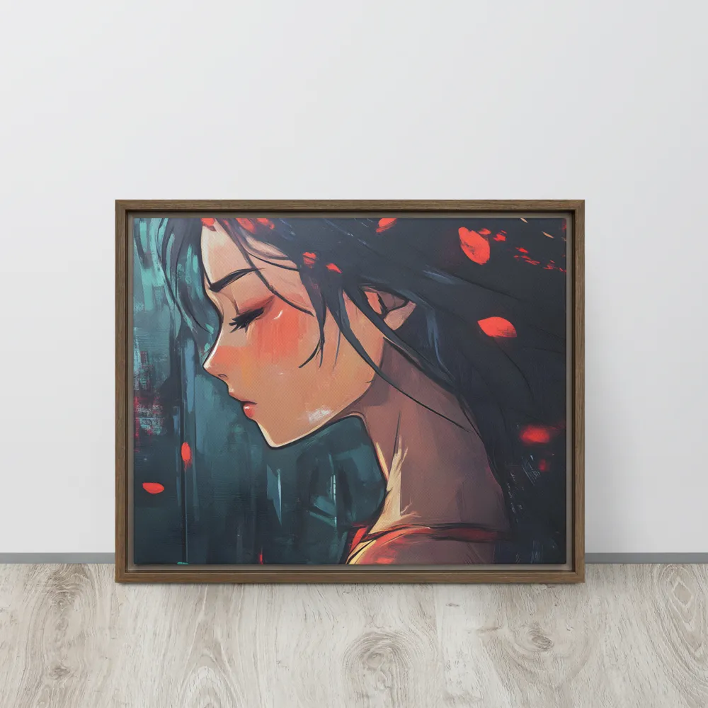 Whispers of Melancholy | Canvas with Brown Frame | 16″×20″