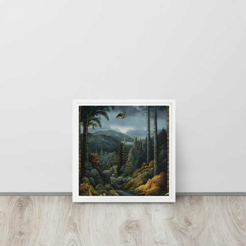 Whispers of the Enchanted Forest | Canvas with White Frame | 12″×12″