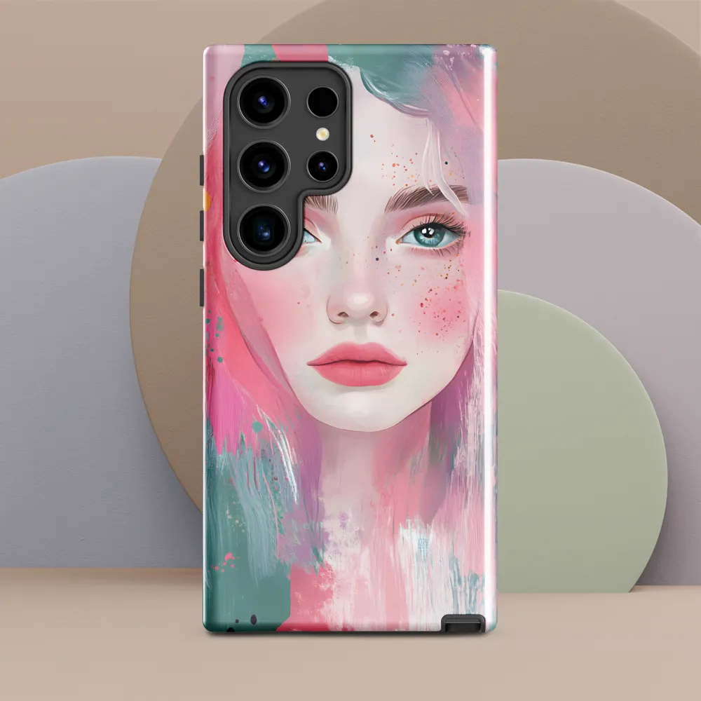 Dreamy Serenity: A Contemporary Portrait | Phone Case |  S24 Ultra | Tough Case | Glossy
