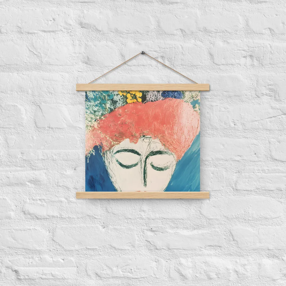 Serenity in Bloom | Poster With Oak Wood Hanger | 14″×14″