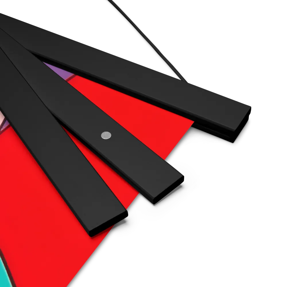 Playful Geometry in Color | Poster With Black Wood Hanger | 18″×18″