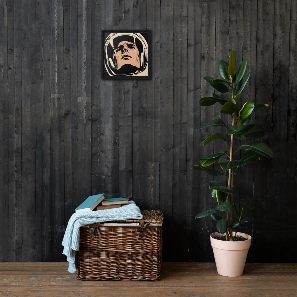 Gaze of the Astronaut | Canvas with Black Frame | 12″×12″