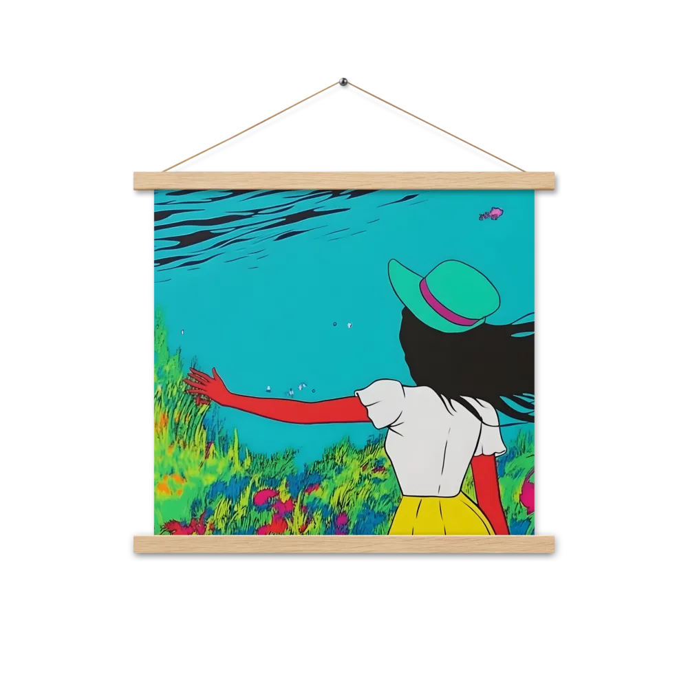Whimsical Encounter | Poster With Oak Wood Hanger | 18″×18″