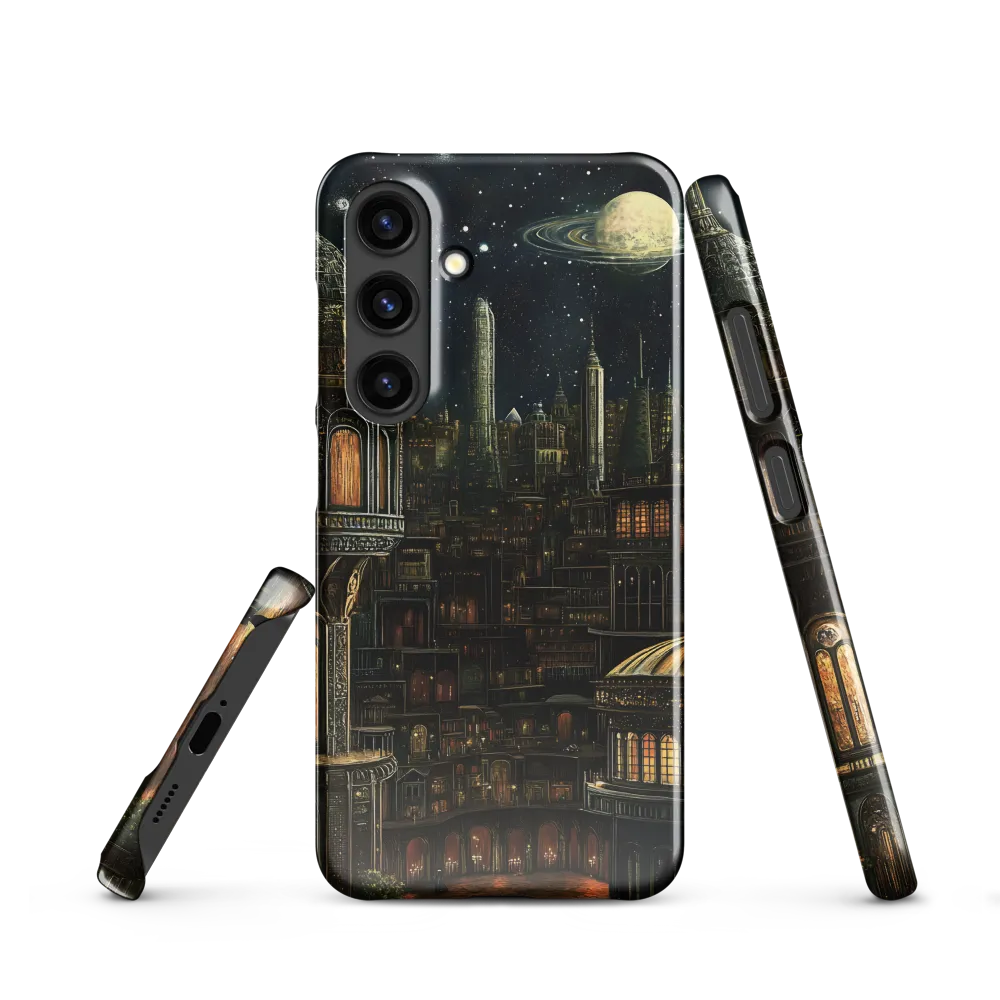 Celestial Enigma: A Surreal Cityscape | Phone Case |  S24 | Snap Case | Glossy