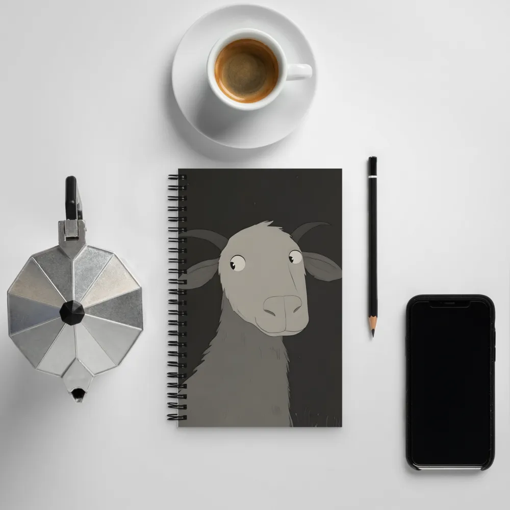 Whimsical Goat in Darkness | Spiral Notebook