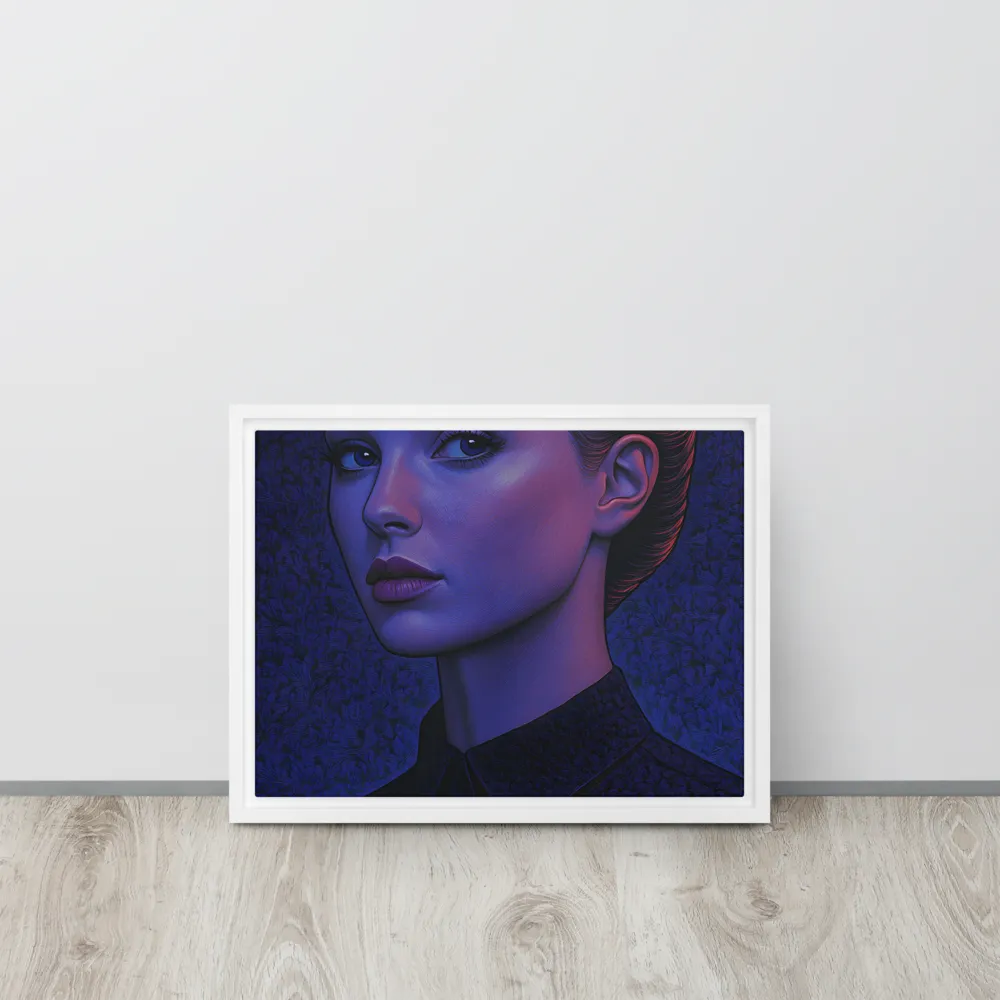 Ethereal Portrait in Blue and Red | Canvas with White Frame | 12″×16″