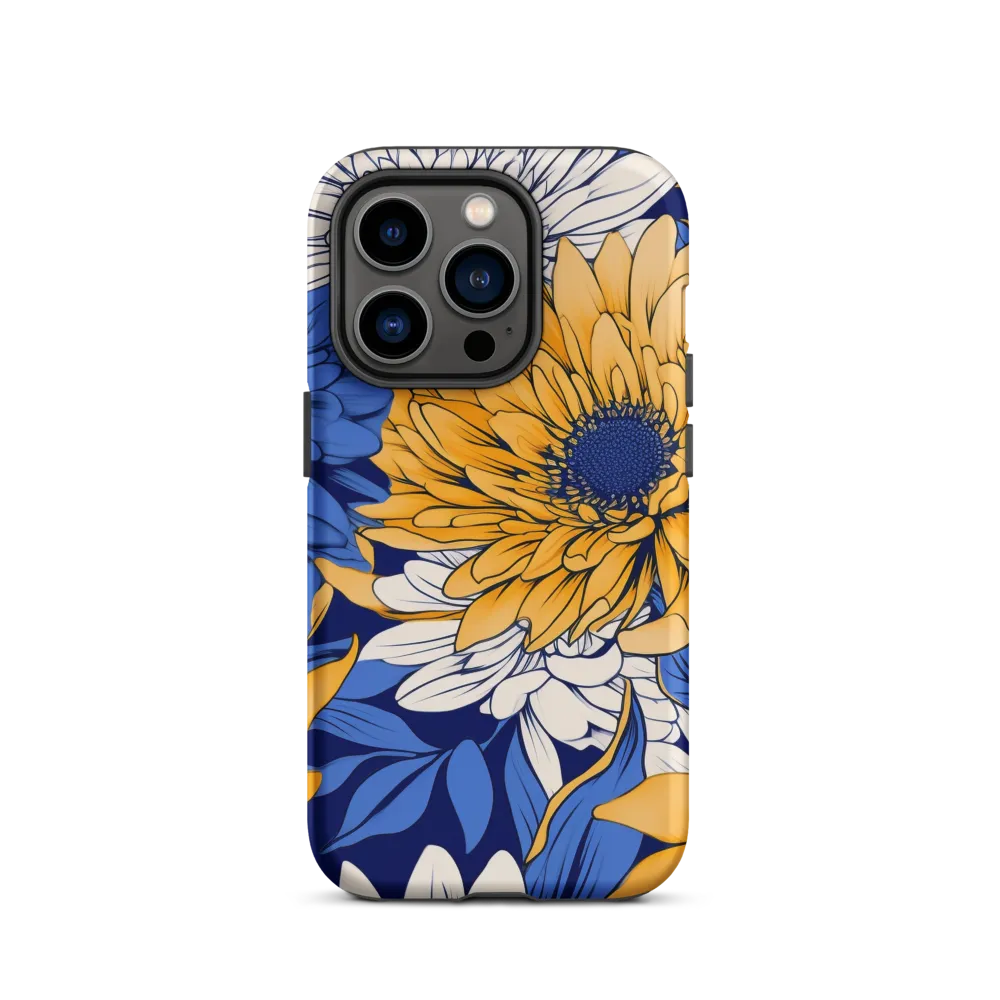 Floral Harmony in Blue and Yellow
