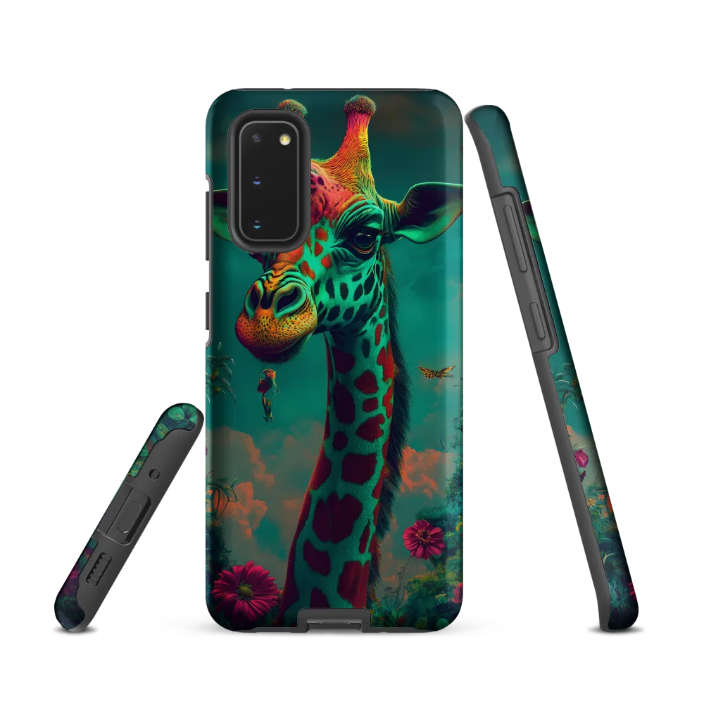 Whimsical Giraffe Among Blossoms | Phone Case |  S20 | Tough Case | Matte