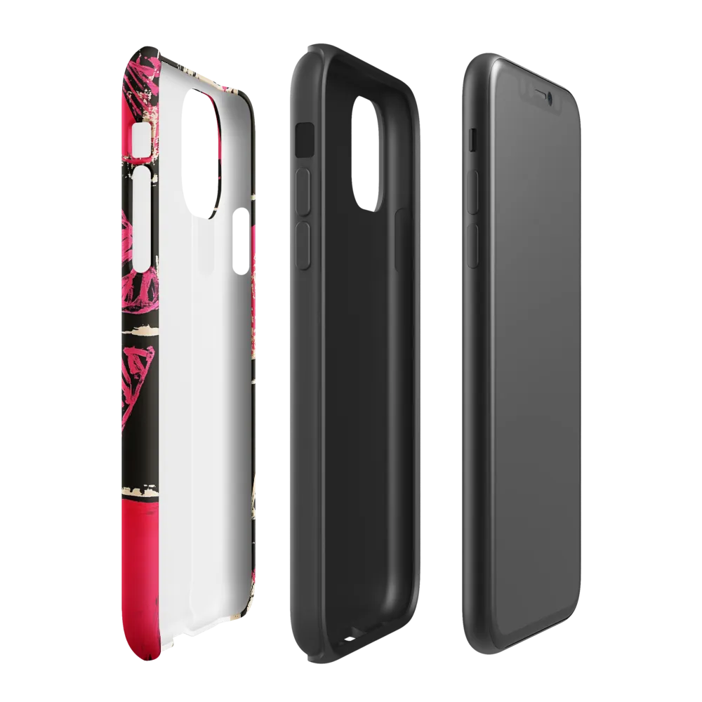 Geometric Symphony in Pink and Black