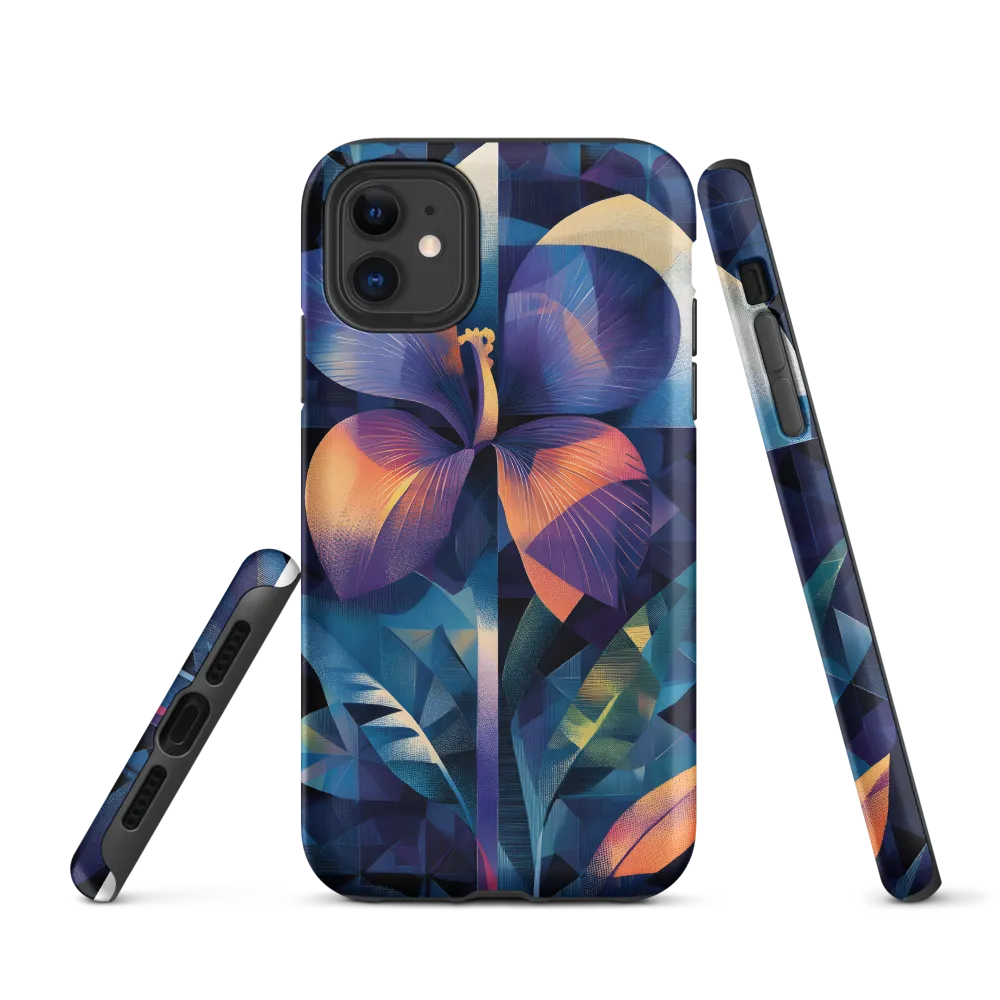 Iridescent Orchid in Geometric Night