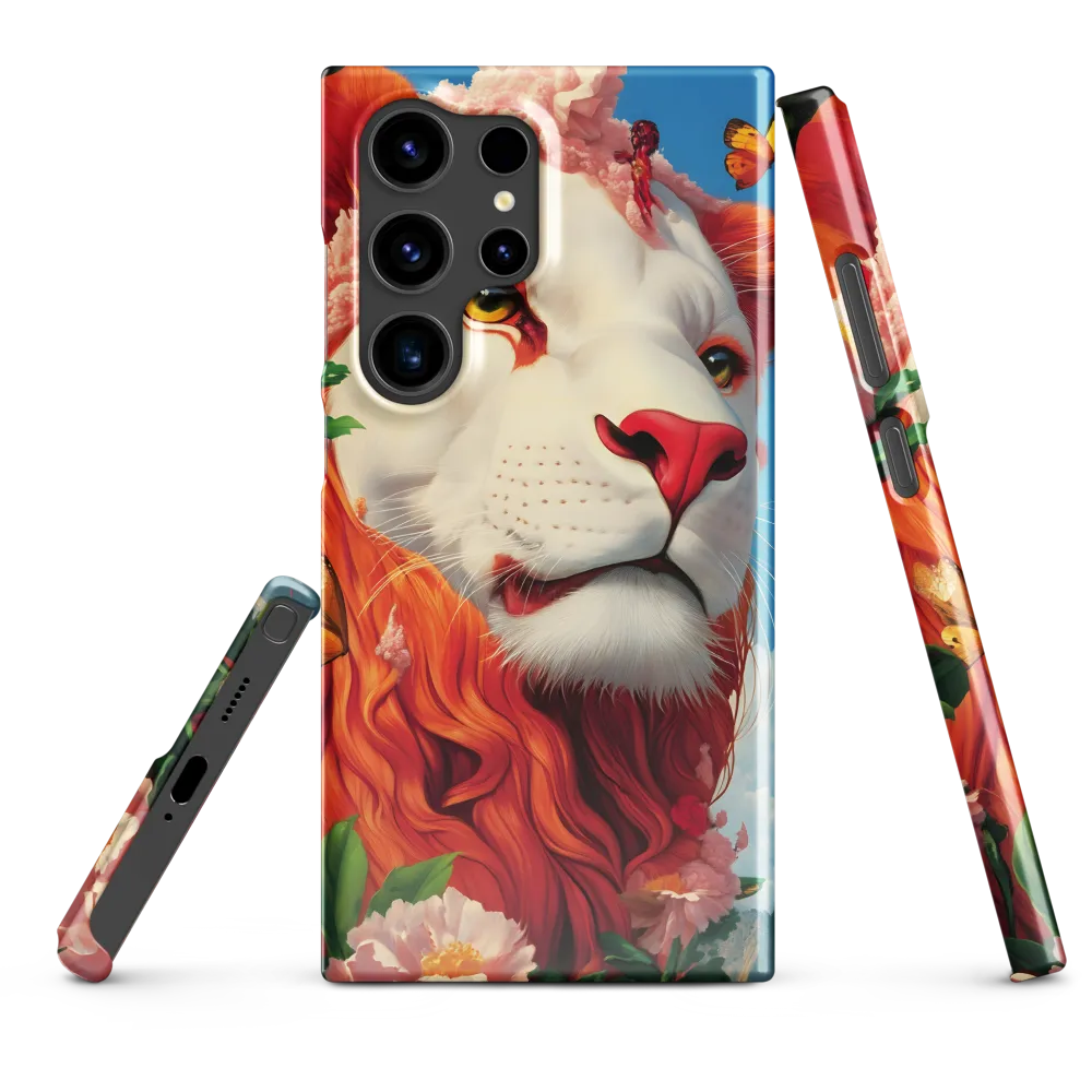 Majestic Lion Amidst Floral Splendor