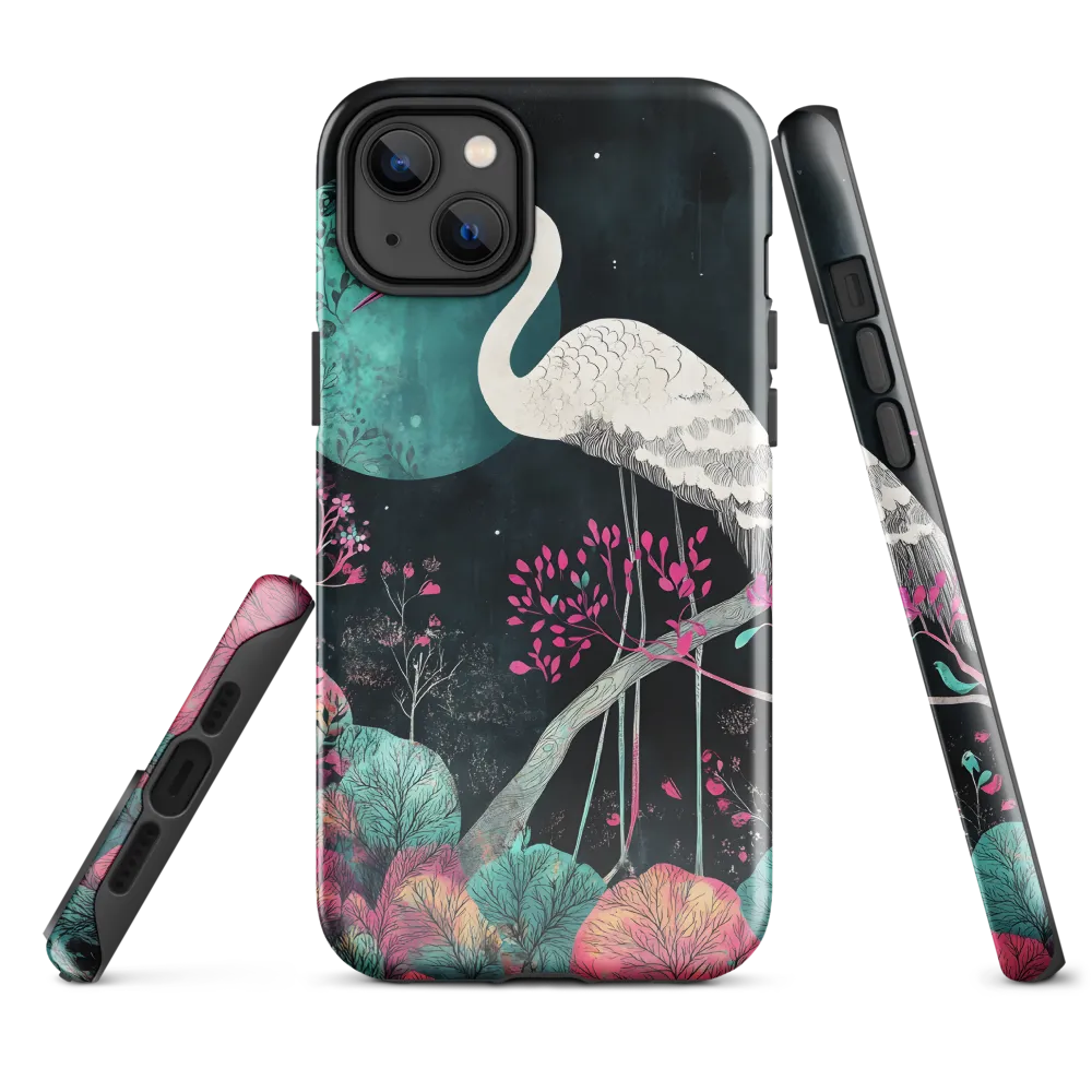 Ethereal Presence: Heron in a Floral Dreamscape